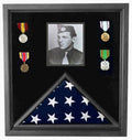 Flag Connections Military Photo Flag and Medal Display Case, 3 X 5 or 4' x 6' or 5' x 8'  or 5' X 9.5' Flag The Military Gift Store