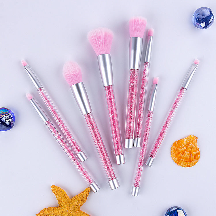 8pcs purple pink crystal makeup brushes Pi-Mart