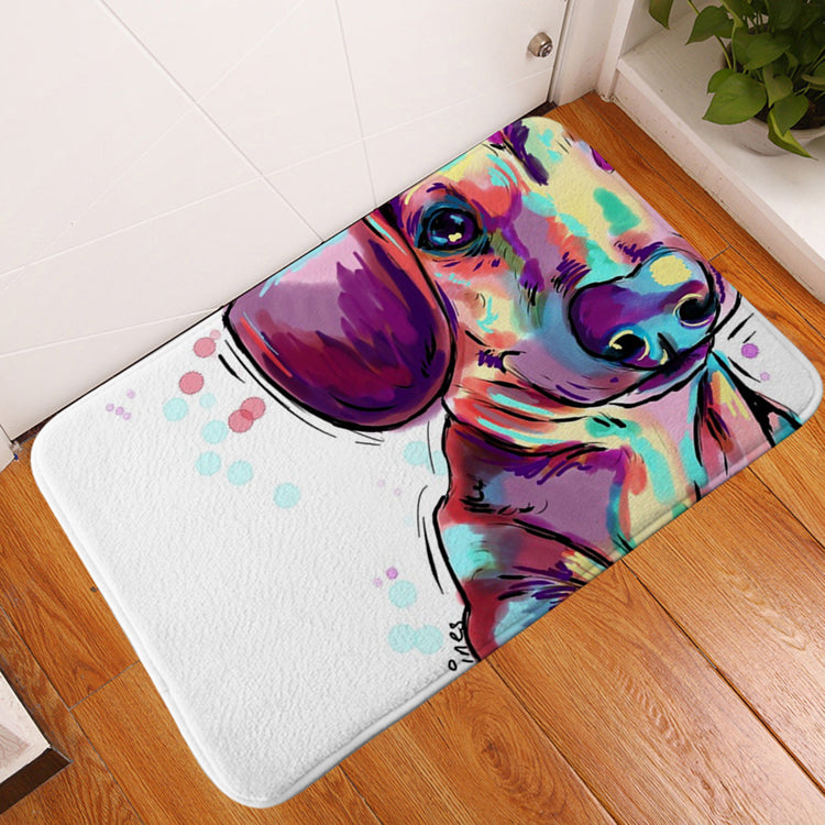 Pet dog flannel floor mat door mat printing foot mat anti-slip mat carpet Pi-Mart