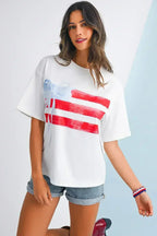 White Flag Bow Graphic Crewneck Tee