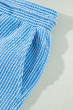 Corded SPRING T Shirt and Wide Leg Pants Set THRIXINE