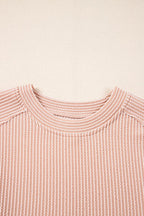 Corded SPRING T Shirt and Wide Leg Pants Set THRIXINE