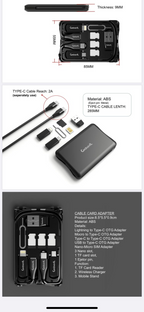 Multifunctional Travel Survival Card All-in-One Data Cable Pi-Mart