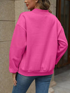 V-Neck Solid Color Casual Sweatshirt THRIXINE