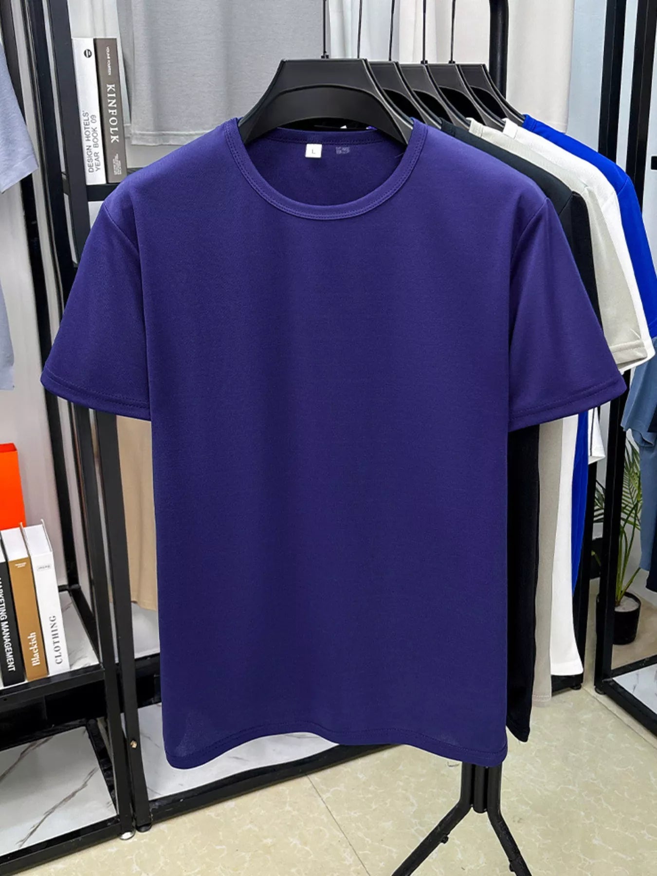 Men's Plus Size Round Neck Short Sleeve T-Shirt THRIXINE