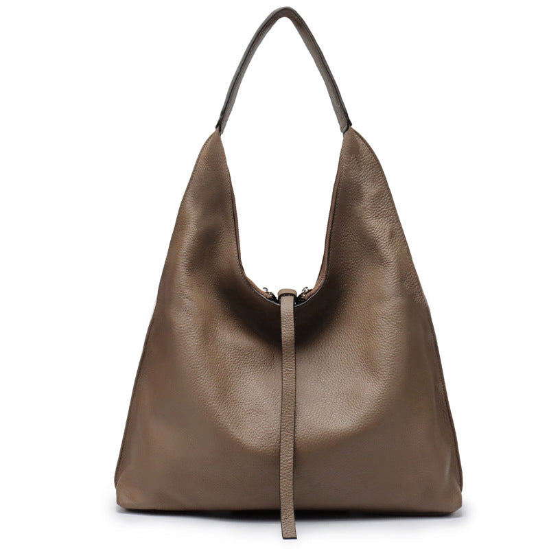 Hobo Bag for Women Solid Simple Chic Large Capacity Genuine Leather H071807 - SJB-DIAMOND ELITES