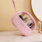 Portable large-capacity travel translucent cosmetic bag, Pu multi-functional waterproof toilet bag, portable skin care product storage bag, makeup bag organizer,Makeup bags, small - SJB-DIAMOND ELITES