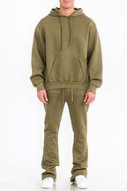Mens Solid Fleece Flare Stacked SET - SJB-DIAMOND ELITES
