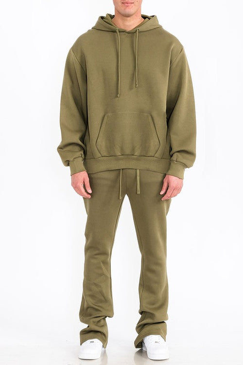 Mens Solid Fleece Flare Stacked SET - SJB-DIAMOND ELITES
