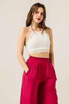 Stretch Yoga Knit Wide Leg Palazzo Pants