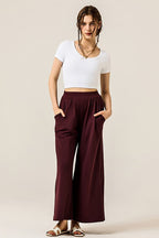 Stretch Yoga Knit Wide Leg Palazzo Pants