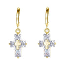 Transparent Cross Necklace and Earrings Pi-Mart