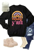 Rainbow Sunday Funday Graphic Crew Sweatshirt - SJB-DIAMOND ELITES