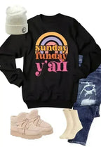Rainbow Sunday Funday Graphic Crew Sweatshirt - SJB-DIAMOND ELITES