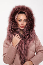 Genuine Silver Fox Fur Trim Down Insulated Parka - SJB-DIAMOND ELITES