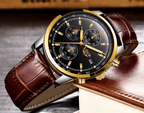 Men's  Waterproof Watch With Chronometers Date Display And Fluorescent Pointers Excellent Look Perfect Gift Stevvex