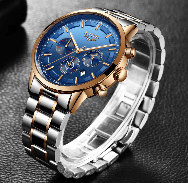 Men's Waterproof  Watch With Chronometers And Date Display Unique Design Perfect Gift Stevvex