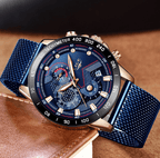 Men's Sports Waterproof Watch With  Stainless Steel Bracelet Unique Design Perfect Gift For Your Man Stevvex