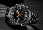 Mens Wrist Watch, Waterproof Analog Digital Watches Multifunction Stainless Steel Business Watches For Man Perfect Gift - SJB-DIAMOND ELITES