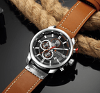 Men's Waterproof Elegant Sport Watch With Chronometers Day View, Leather  Belts And Hardlex Scratch Resistant Glass Perfect Gift For Him Stevvex