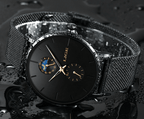 Women's Elegant Waterproof Watch With Chronometers And Braided Stainless Steel Bracelet Excellent Design Perfect Gift
