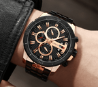 Men's Waterproof  Watch With Chronometers Day View And Fluorescent Hands Unique  Luxury Design  Perfect Gift Stevvex