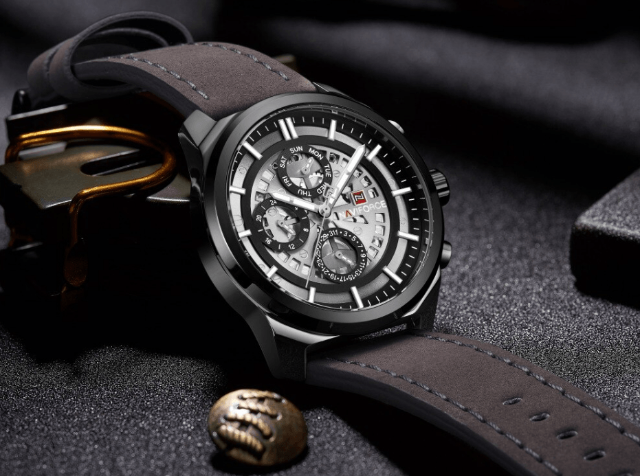 Sports Men's Leather Waterproof Date Display Casual Analog Luxury Watches Unique Design Perfect Gift - SJB-DIAMOND ELITES