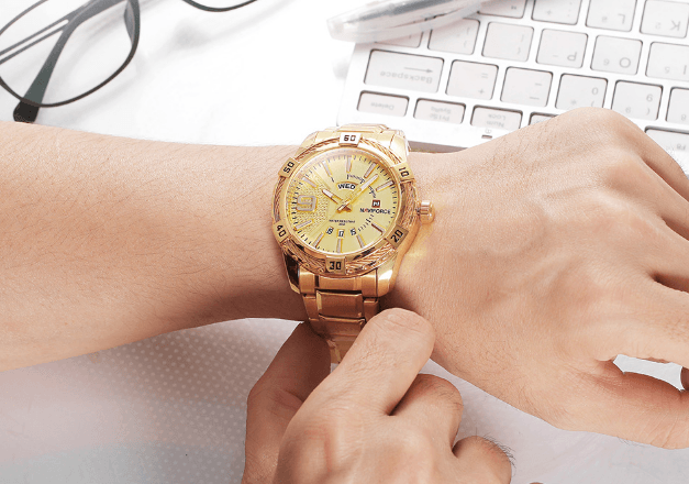 Men's  Luxury Stainless steal Waterproof Watch With Day And Date Display Unique Design Perfect Gift In Modern Metal Men  Wrist Watch Design - SJB-DIAMOND ELITES