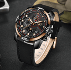 Men's Elegant Waterproof  Watch With Leather Straps   Business Style Watches Unique Design Perfect Gift For Your Man Stevvex