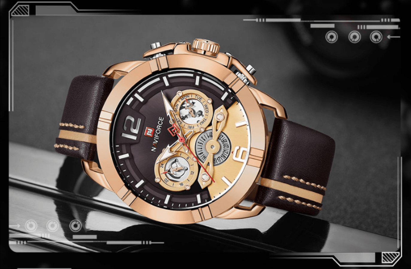 Waterproof  Quartz  Man Leather Sport Wrist Watch  Luxury Unique Design Perfect Gift - SJB-DIAMOND ELITES