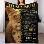 1pc Cozy Flannel Blanket - To My Mom, I Love You, Your Son, The Lion, All-Season Softness For Sofa, Car Sleeping, Office, Camping, Bed, Travel, And Living Room, Gifts For Friends, Besties, Sisters, Family, Birthday Day Gradua