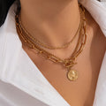Vintage Ins Portrait Pendant Necklace Suit