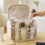 Visible portable cosmetic bag, large capacity portable cosmetic storage bag, multi-functional waterproof toilet bag, travel makeup bag, transparent makeup purse, - SJB-DIAMOND ELITES