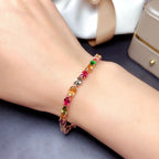 Natural Candy Color Tourmaline Bracelet Female Crystals Pi-Mart