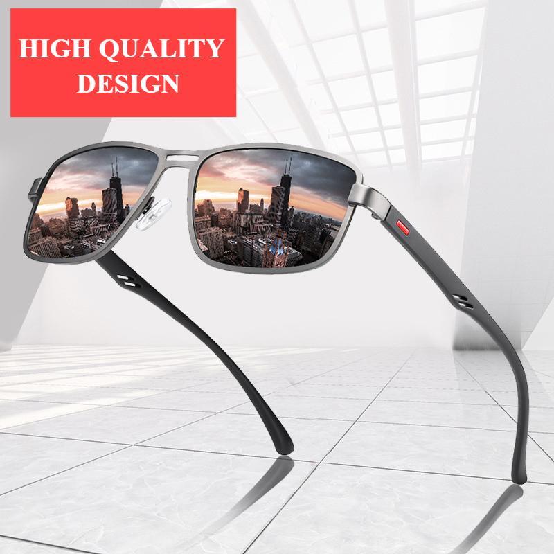 Business Luxury Brand NEW Fashion Polarized Elegant Sunglasses for Men Wuth UV400 Polarized Square Metal Frame Sunglasses - SJB-DIAMOND ELITES