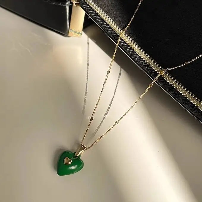 Colored Loving Heart Sweet Cool Necklace Light Luxury Minority Fashion Lootquake LLC