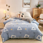 Plush Thick Snowflake Duvet Cover Single Piece Flannel Pi-Mart
