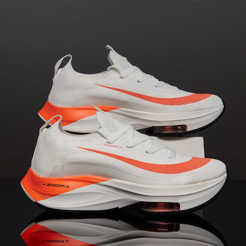 Air Cushion Sports Shoes Men Personalized Fashion Breathable Lace Up Knit Sneakers Casual Outdoor Running Walking Shoes Pi-Mart