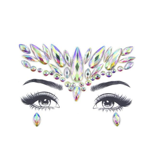 23 Sets Glitter Face Jewels Sticker Temporary Party Face Makeup Tattoo Face Gems Glitter Face Jewels Crystal Stickers For Womens Stevvex