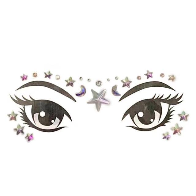 23 Sets Glitter Face Jewels Sticker Temporary Party Face Makeup Tattoo Face Gems Glitter Face Jewels Crystal Stickers For Womens Stevvex