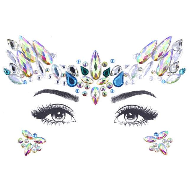 23 Sets Glitter Face Jewels Sticker Temporary Party Face Makeup Tattoo Face Gems Glitter Face Jewels Crystal Stickers For Womens Stevvex