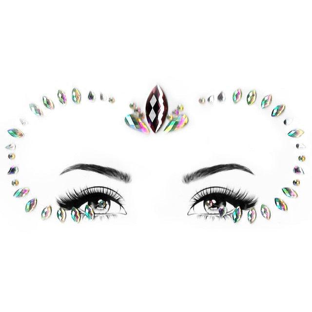 23 Sets Glitter Face Jewels Sticker Temporary Party Face Makeup Tattoo Face Gems Glitter Face Jewels Crystal Stickers For Womens Stevvex