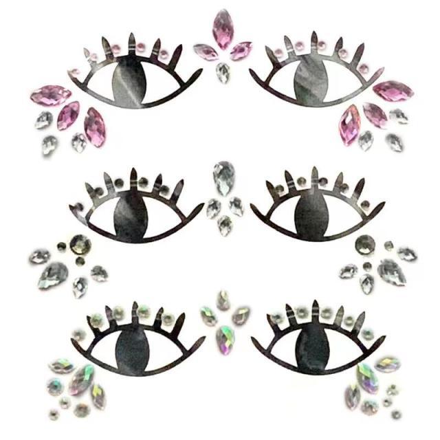 23 Sets Glitter Face Jewels Sticker Temporary Party Face Makeup Tattoo Face Gems Glitter Face Jewels Crystal Stickers For Womens Stevvex