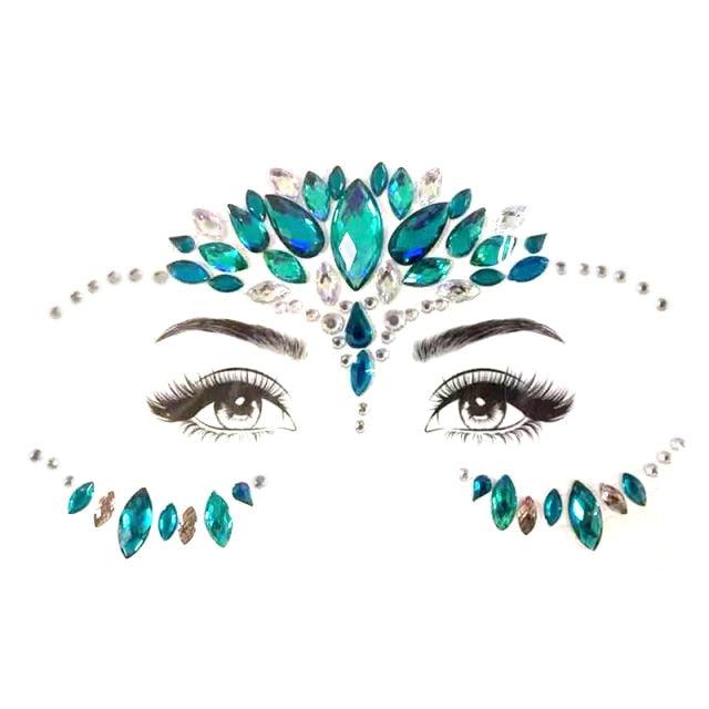 23 Sets Glitter Face Jewels Sticker Temporary Party Face Makeup Tattoo Face Gems Glitter Face Jewels Crystal Stickers For Womens Stevvex