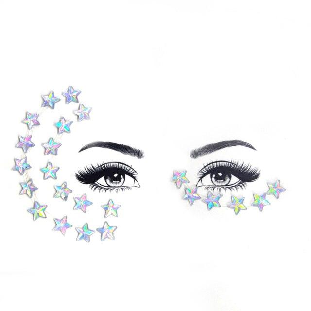 23 Sets Glitter Face Jewels Sticker Temporary Party Face Makeup Tattoo Face Gems Glitter Face Jewels Crystal Stickers For Womens Stevvex