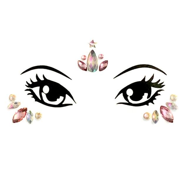 23 Sets Glitter Face Jewels Sticker Temporary Party Face Makeup Tattoo Face Gems Glitter Face Jewels Crystal Stickers For Womens Stevvex
