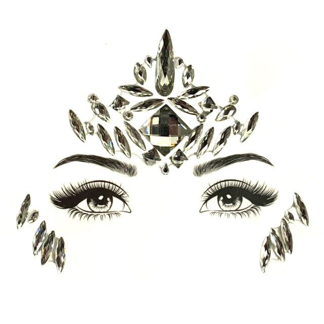 23 Sets Glitter Face Jewels Sticker Temporary Party Face Makeup Tattoo Face Gems Glitter Face Jewels Crystal Stickers For Womens Stevvex