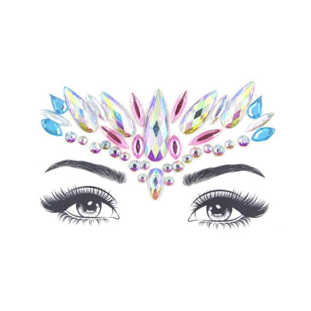 23 Sets Glitter Face Jewels Sticker Temporary Party Face Makeup Tattoo Face Gems Glitter Face Jewels Crystal Stickers For Womens Stevvex
