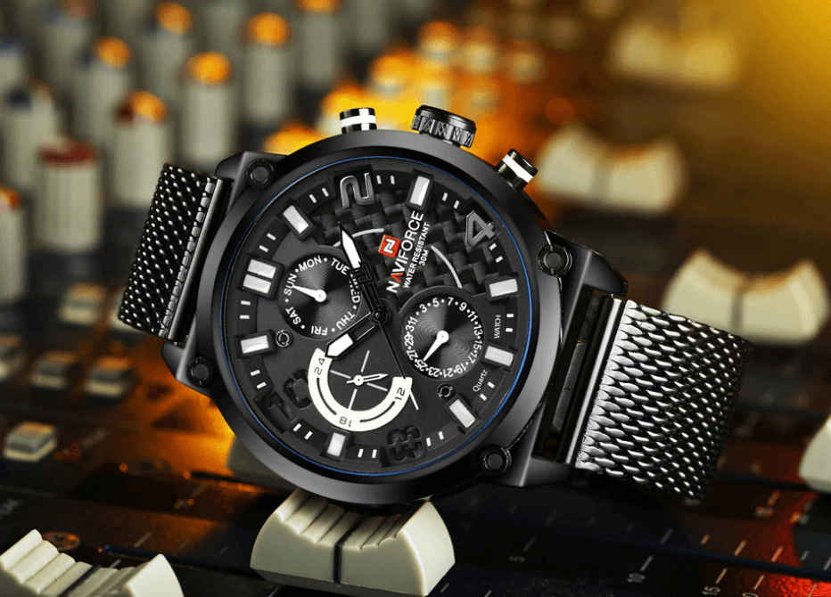 Men's Multifunction Analog Quartz Watches Waterproof Wrist Watch With Stainless Steel Mesh Band Excellent Design Perfect Gift - SJB-DIAMOND ELITES