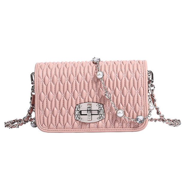 Simple female bag trendy embroidery purse with diamond chain single shoulder purse crossbody - SJB-DIAMOND ELITES